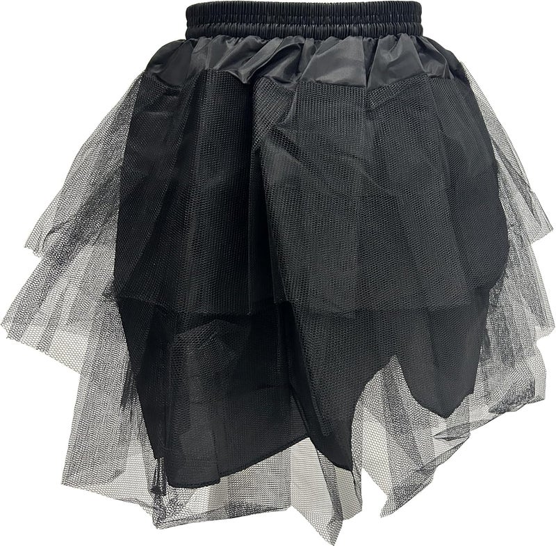 ZHIMYU Kids Girls Elastic Waist Hoopless Petticoat Crinoline with 3 Layers Ruffled Tutu Skirt Half Slip Underskirt - Image 2